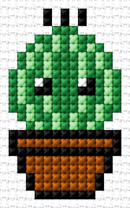 Cactus free cross-stitch pattern