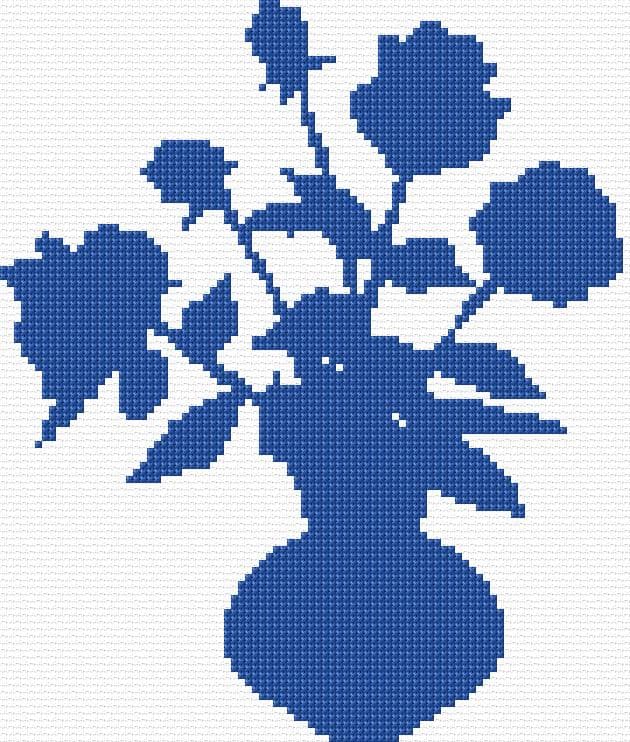 Vase free cross-stitch pattern