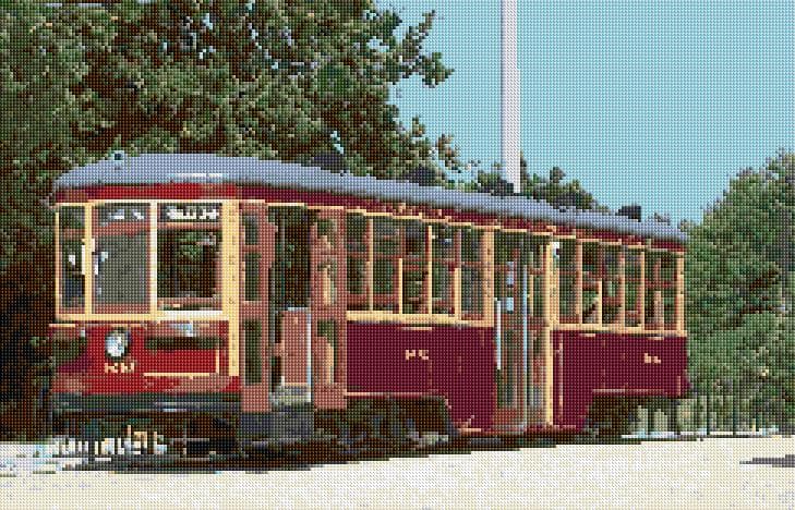 Victorian Tram free cross-stitch pattern