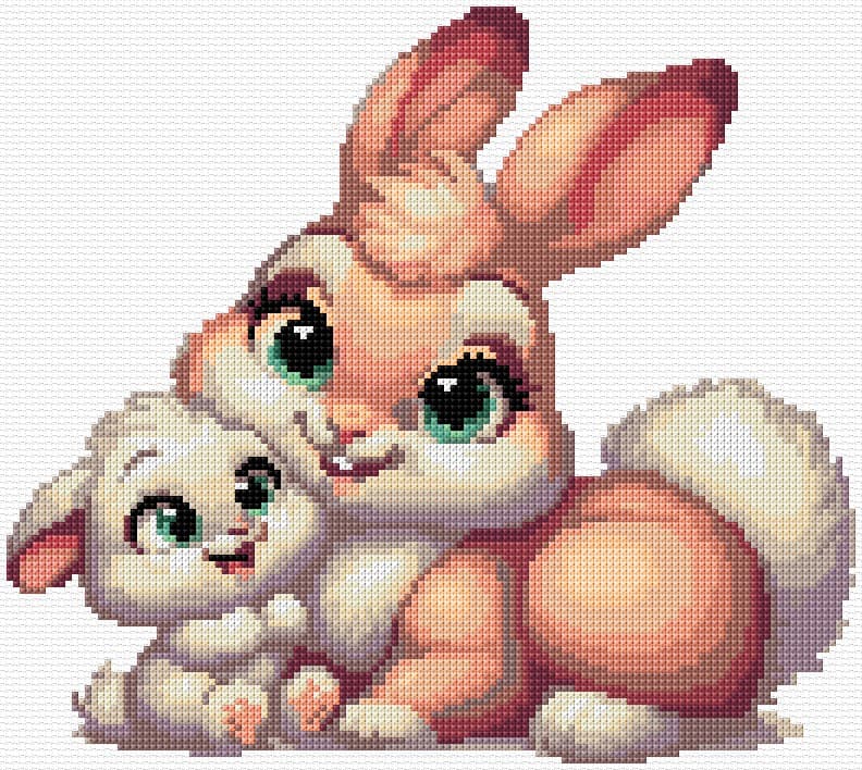 Bunny Love free cross-stitch pattern